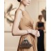 Evening Bags Wholesale - Brown Vintage-Inspired Pear-shape Metal Frame w/ Ring Wristlet Evening Bag - BG-561MBN